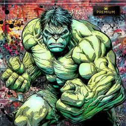 Tableau Hulk Street Art Premium style comics Marvel signé LVIP