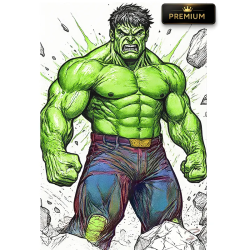 Tableau Hulk Colossal Marvel Pop Art pour décoration murale moderne premium by LVIP