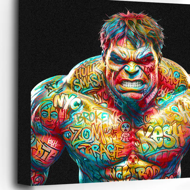 Œuvre Hulk Street Art sur toile hd