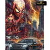 Tableau Spider-Man Street Art Premium avec New York et éclairs signé LVIP