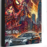 Tableau Spider-Man Marvel style graffiti dans une ville de New York sur toile hd