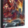 Tableau Spider-Man Marvel style graffiti dans une ville de New York sur toile hd