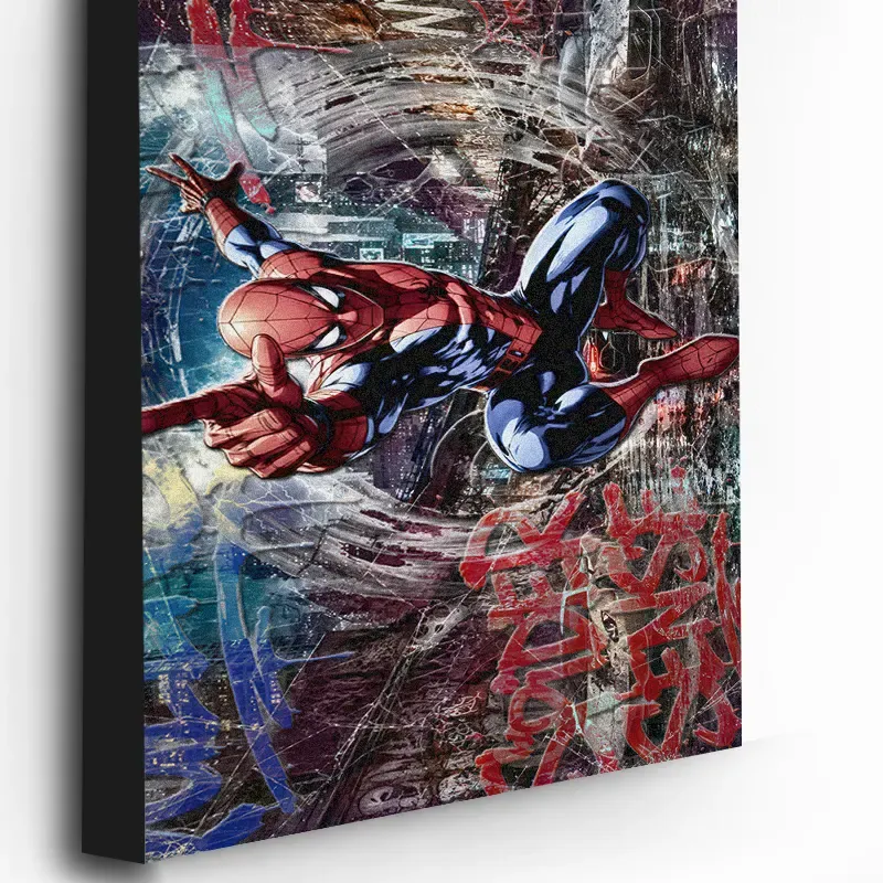 Tableau Spider-Man Street Art imprimé sur toile canvas premium
