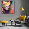 portrait coloré abstrait homme brun yeux verts