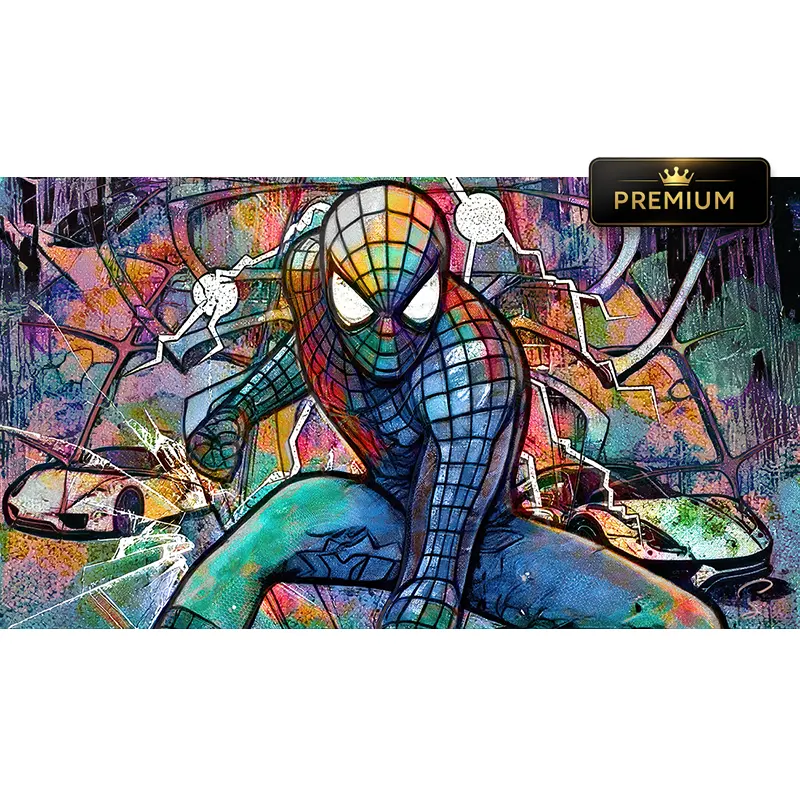tableau graffiti Spider-Man pop art street art by LVIP