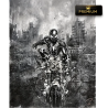 Tableau noir et blan spider-man sur moto by LVIP
