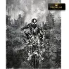 Tableau noir et blan spider-man sur moto by LVIP