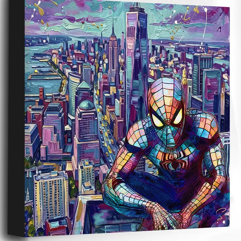Tableau Spider-Man Pop Art imprimé sur toile canvas premium.