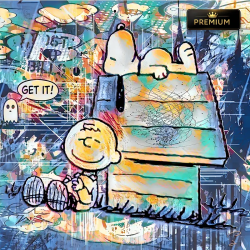 Tableau Snoopy  & Charlie Brown Street Art Premium  par LVIP.