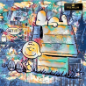 Tableau Snoopy  & Charlie Brown Street Art Premium  par LVIP.