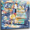 Tableau Snoopy Street Art sur plexiglas premium finition brillante.