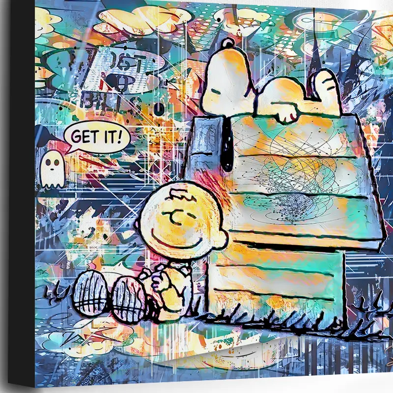 Tableau Snoopy Pop Art imprimé sur toile canvas premium.