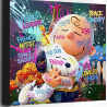 Tableau Snoopy & Charlie Brown street art sur toile