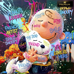 Tableau Snoopy & Charlie Brown street art by LVIP