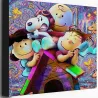 Tableau Peanuts Pop Art coloré réunissant Snoopy et ses amis sur toile