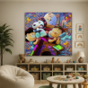 Tableau Peanuts Pop Art coloré réunissant Snoopy et ses amis