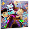 Tableau Peanuts Pop Art coloré réunissant Snoopy et ses amis sur plexi