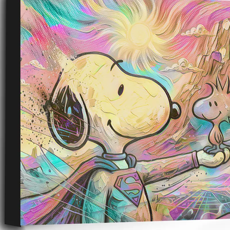 Tableau Snoopy et Woodstock Pop Art sur toile hd