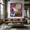 Tableau Snoopy Pop Art aux couleurs vibrantes dans un salon