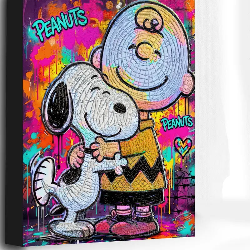 Tableau Snoopy Pop Art aux couleurs vibrantes sur toile