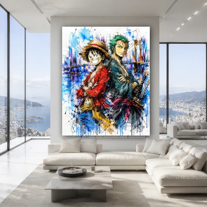tableau-luffy-zoro-salon-contemporain