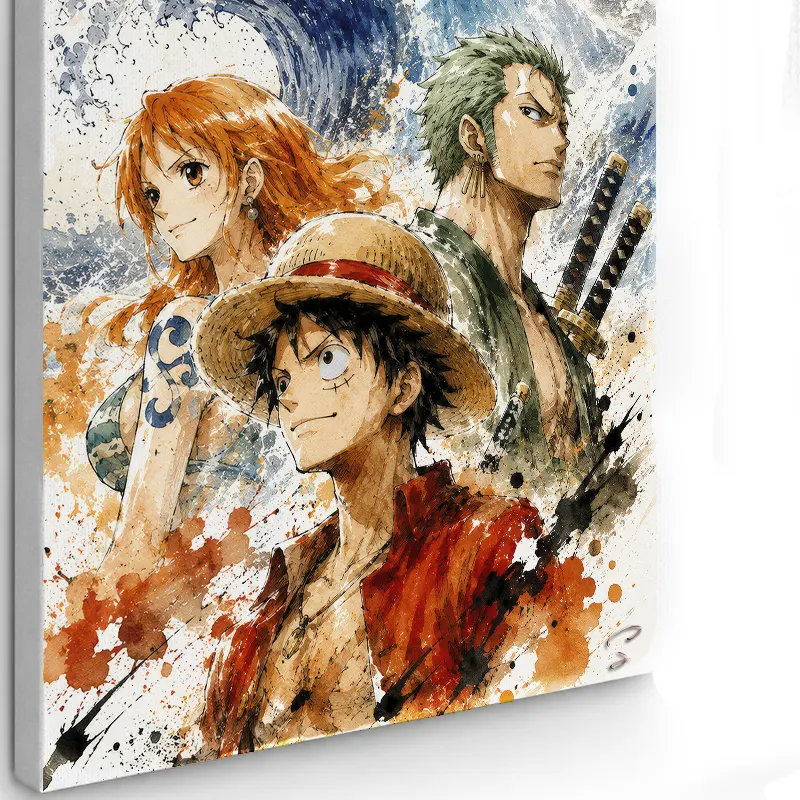 tableau-one-piece-luffy-zoro-nami-toile