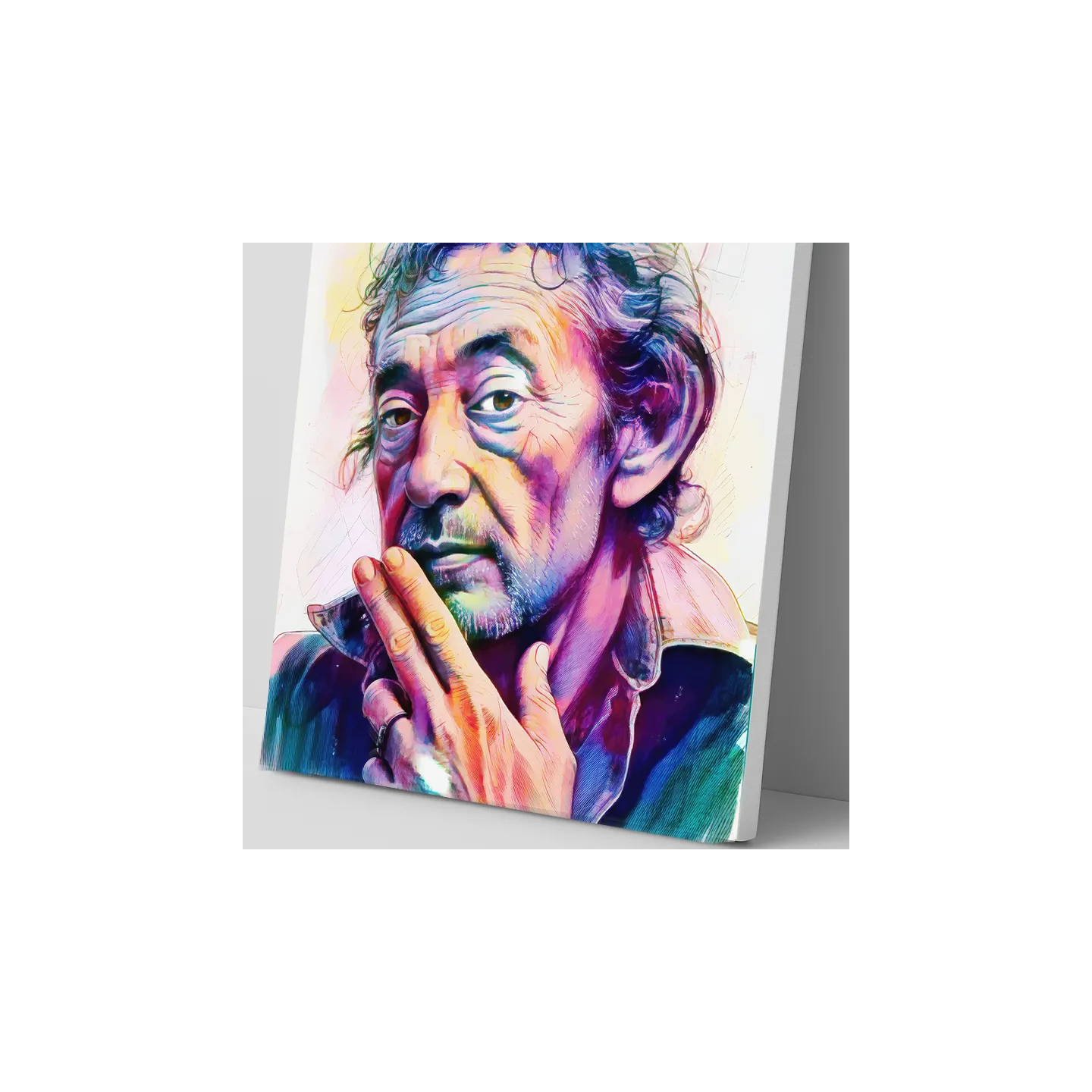 tableau serge gainsbourg sur fond blanc