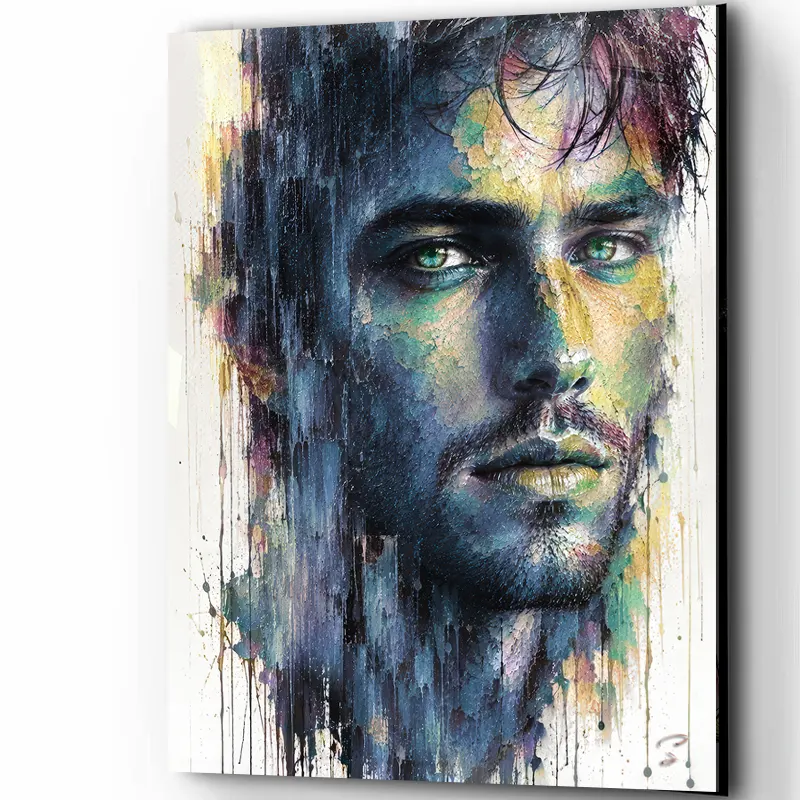 Portrait masculin contemporain imprimé sur plexiglas
