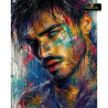 portrait masculin street art insoumis par lvip