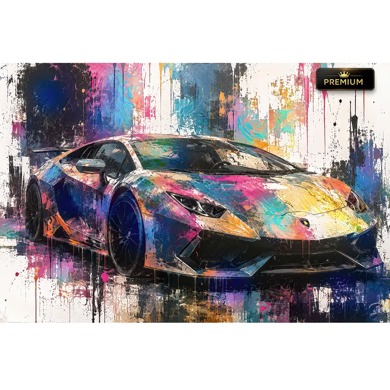 Tableau Voiture de Sport Pop Art – Prismatic Velocity | LVIP