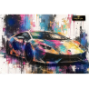 Tableau Voiture de Sport Pop Art – Prismatic Velocity | LVIP