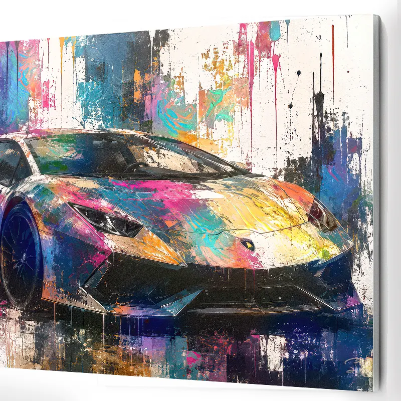 Tableau Voiture de Sport Pop Art – Prismatic Velocity | LVIP