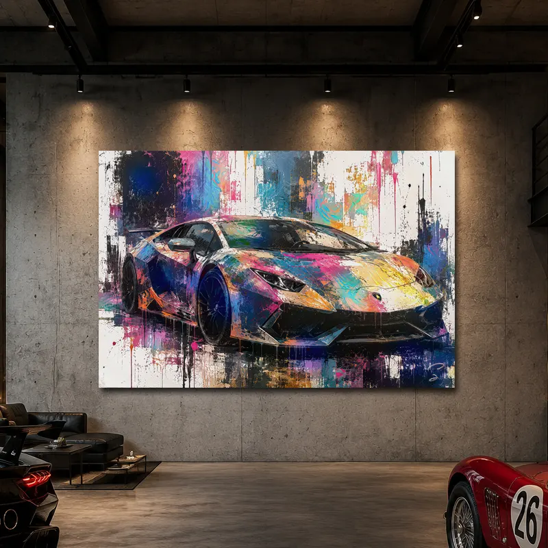 Tableau Voiture de Sport Pop Art – Prismatic Velocity | LVIP