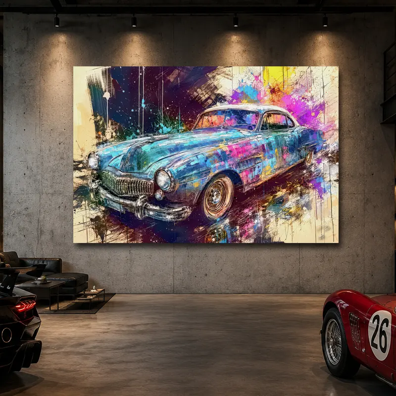 Tableau Chevrolet des années 1950 Pop Art Chrome Rebellion art automobile LUXE LVIP
