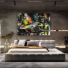 Tableau voiture de sport Primal Velocity dans un salon contemporain