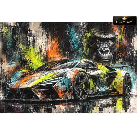 Tableau Voiture de Sport Pop Art – Primal Velocity | LVIP