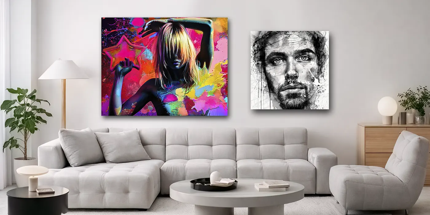 tableau pop art / minimaliste salon moderne luxe