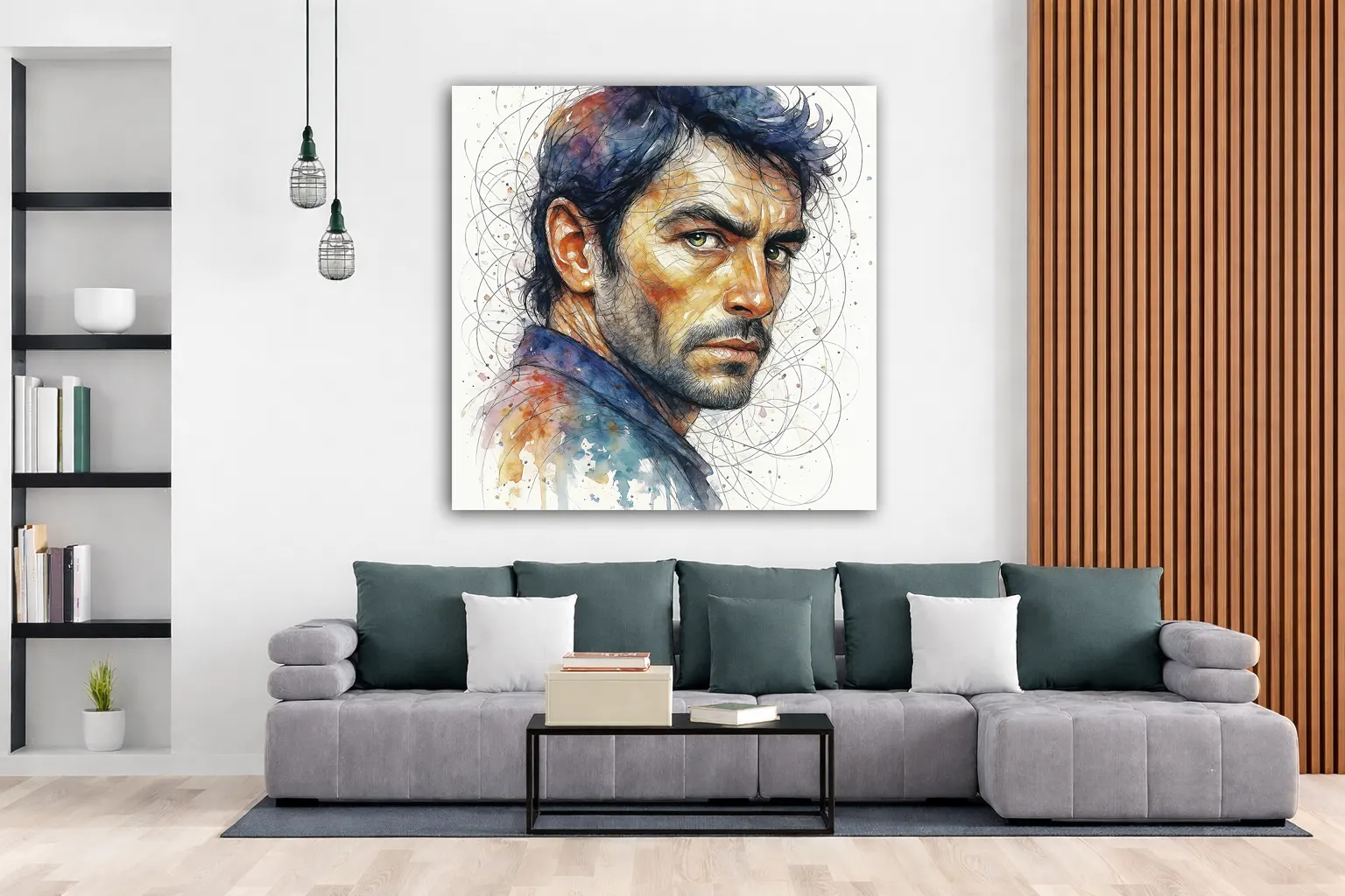 portrait homme pop art pour salon moderne