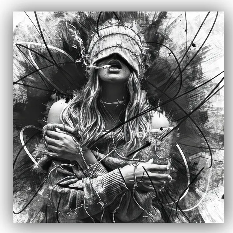 tableau noir et blanc femme minimaliste déco moderne