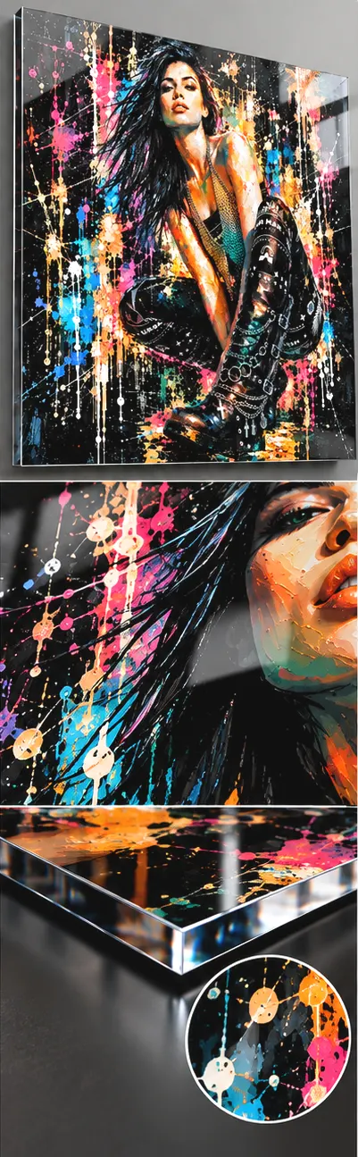 Urban Rebel sur Plexiglas 3 mm brillant sans attache visible