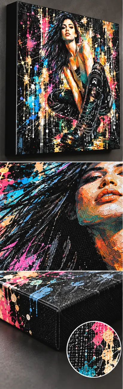 Urban Rebel sur Toile Canvas 285 g/m² avec tranche noire