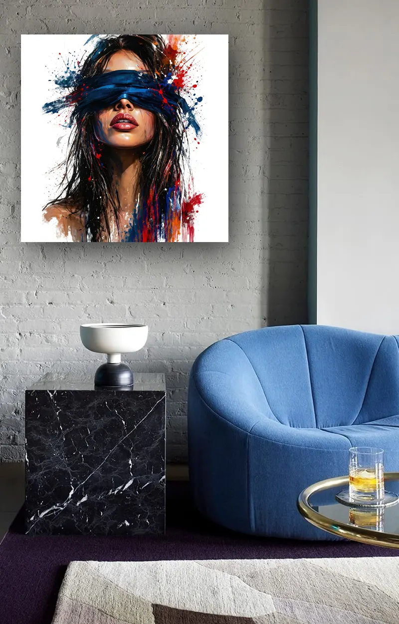 tableau visage femme contemporain