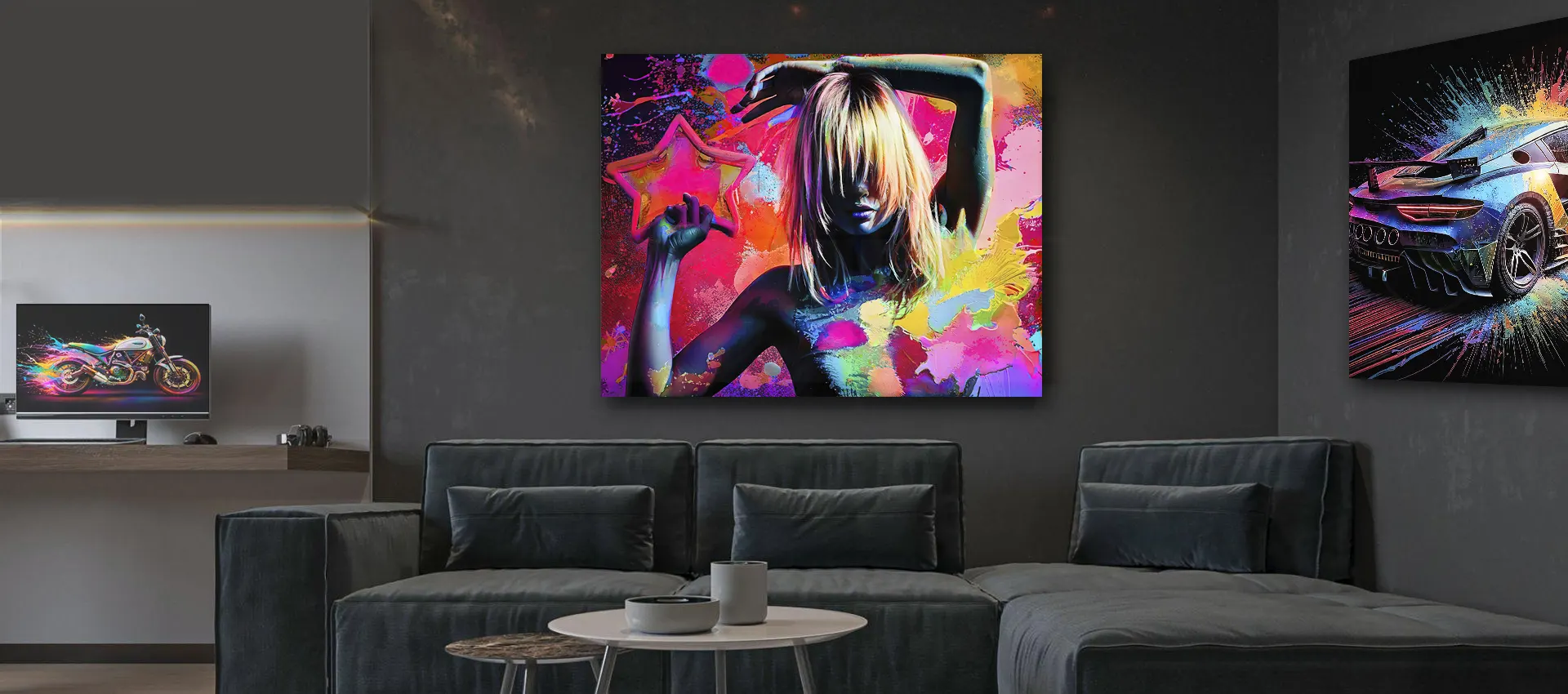 tableau pop art / minimaliste salon moderne luxe