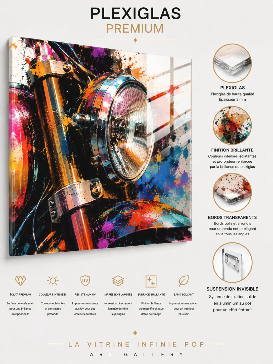 Chromatic Eye tableau moto sur plexiglas premium – finition brillante LVIP