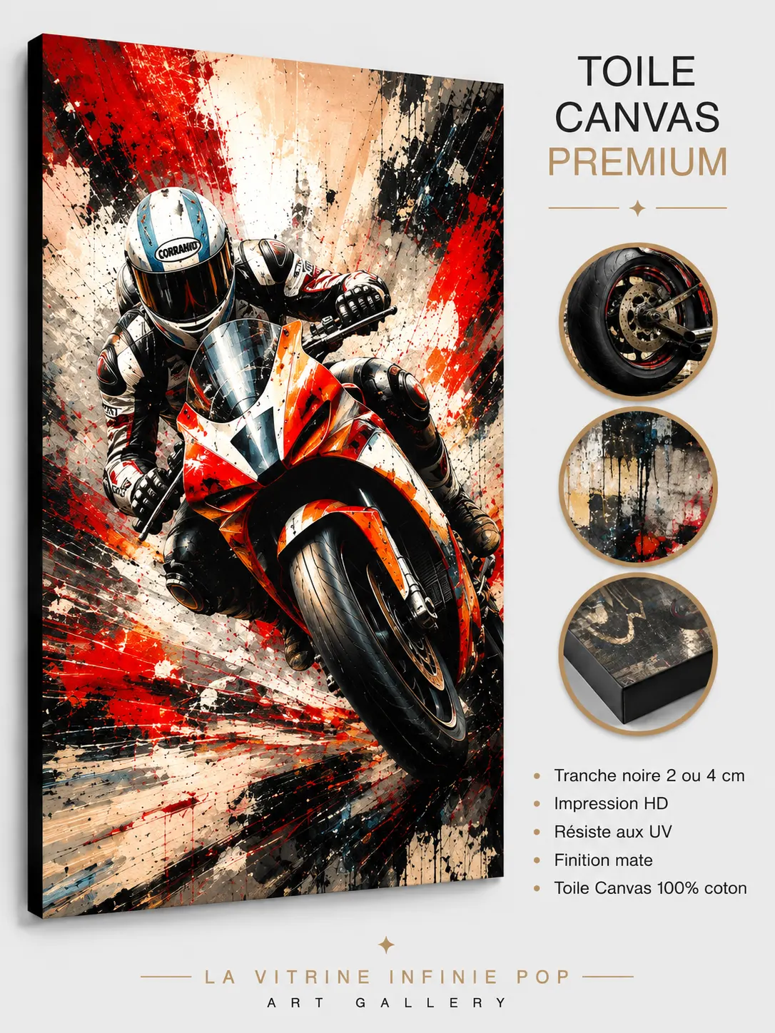 Racing Pulse sur toile Canvas premium finition mate et tranche noire