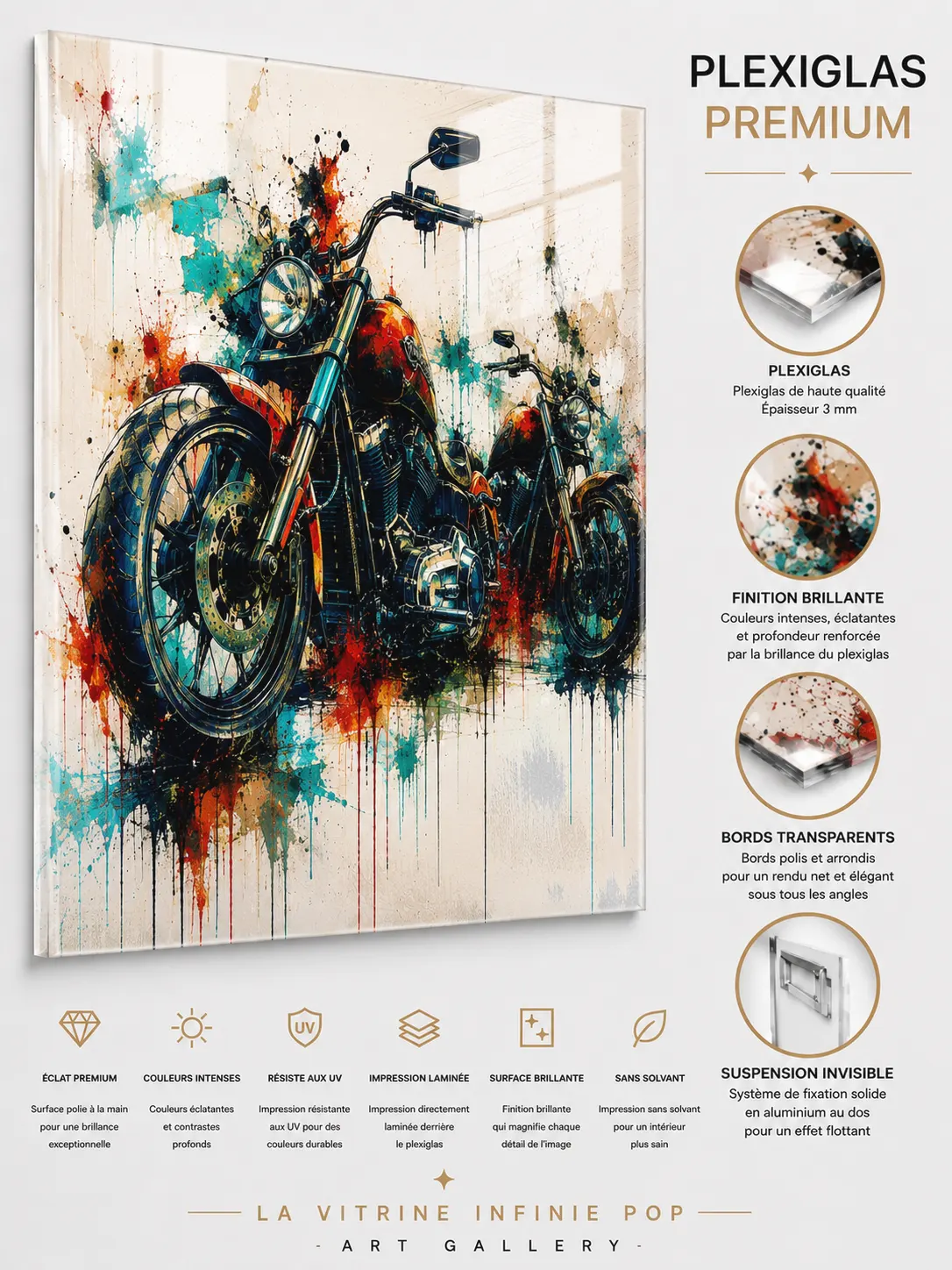 Steel Rebels – tableau moto sur toile Canvas premium impression haute définition