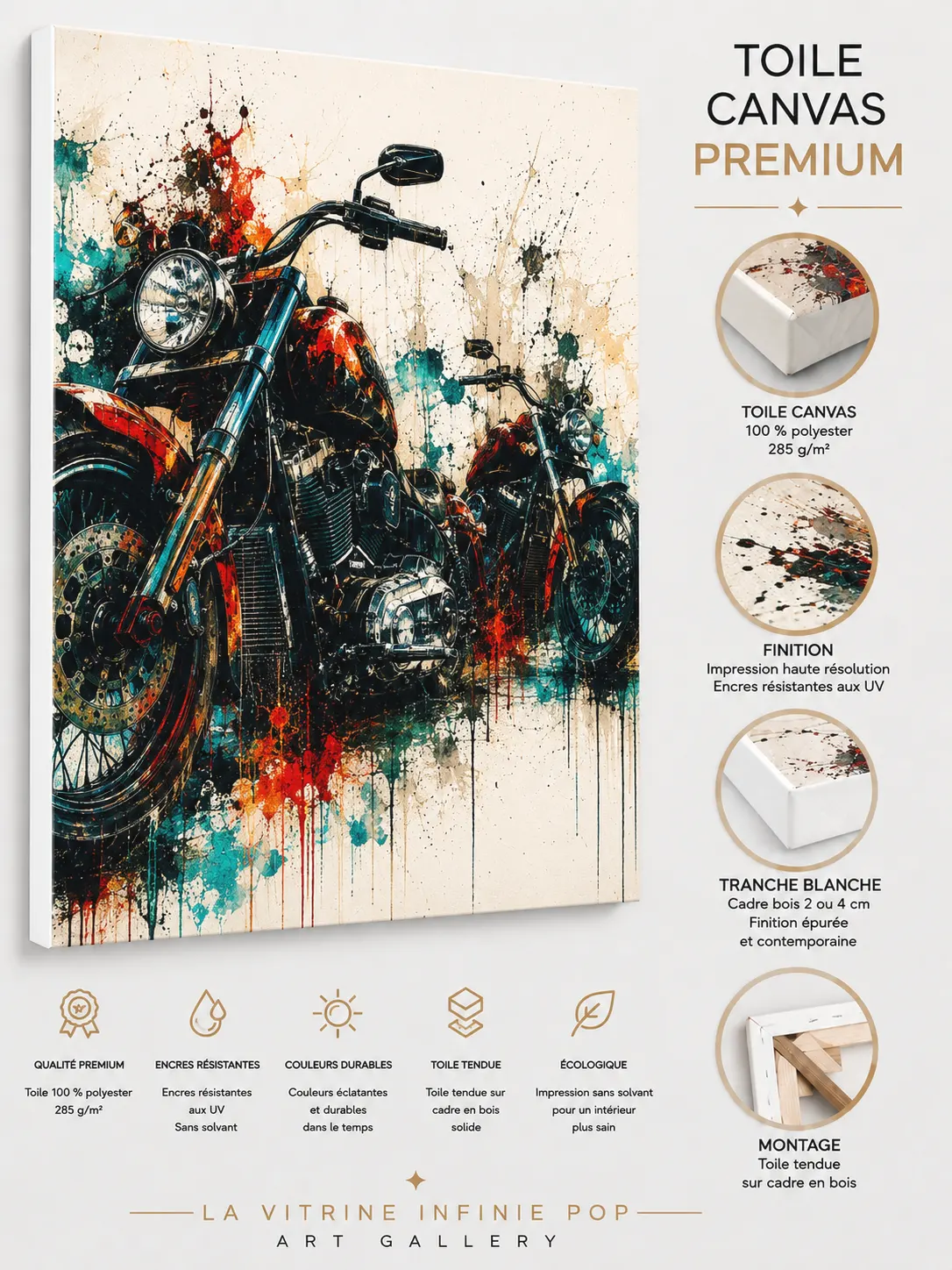 Steel Rebels – tableau moto sur toile Canvas premium impression haute définition