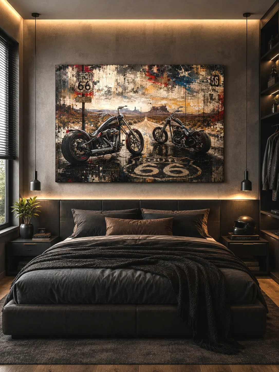 Tableau Twin Roads 66 Route 66 dans une chambre moderne