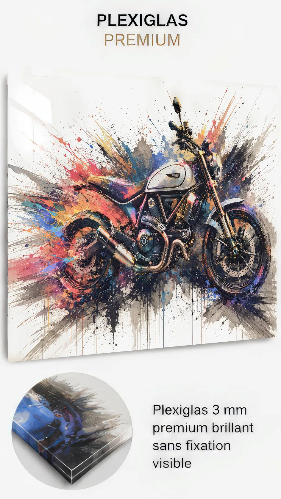 Tableau moto Urban Torque sur Plexiglas premium 3 mm brillant