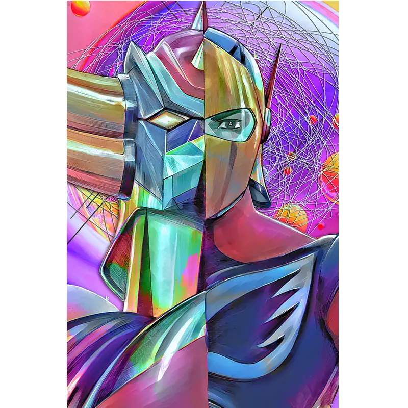 Tableau Goldorak et Actarus pop art